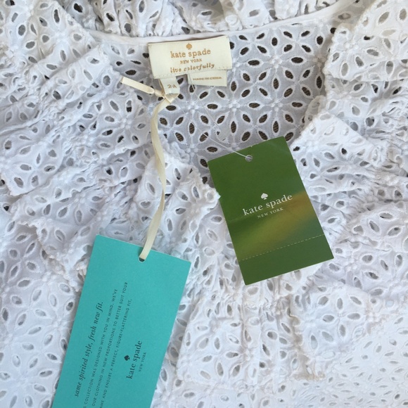 BNWT Kate Spade White Eyelet Top - sz 2A - Picture 7 of 15